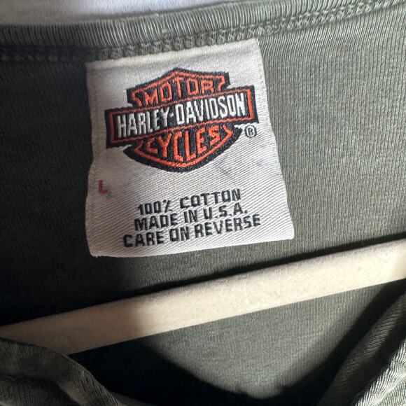 Harley Davidson Y2K Long Sleeve Shirt Womens LG - Picture 2 of 3